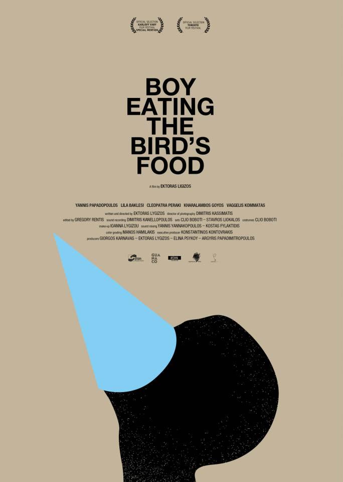 Boy eating bird's food - cartel