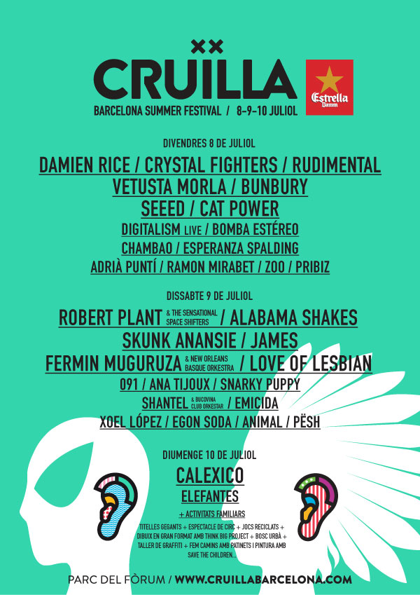 Festival Cruïlla Cartel por días edición 2016