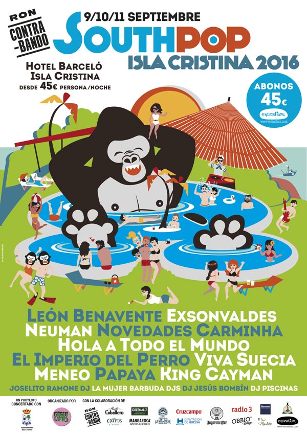 South Pop Festival Edición Isla Cristina 2016 / Cartel