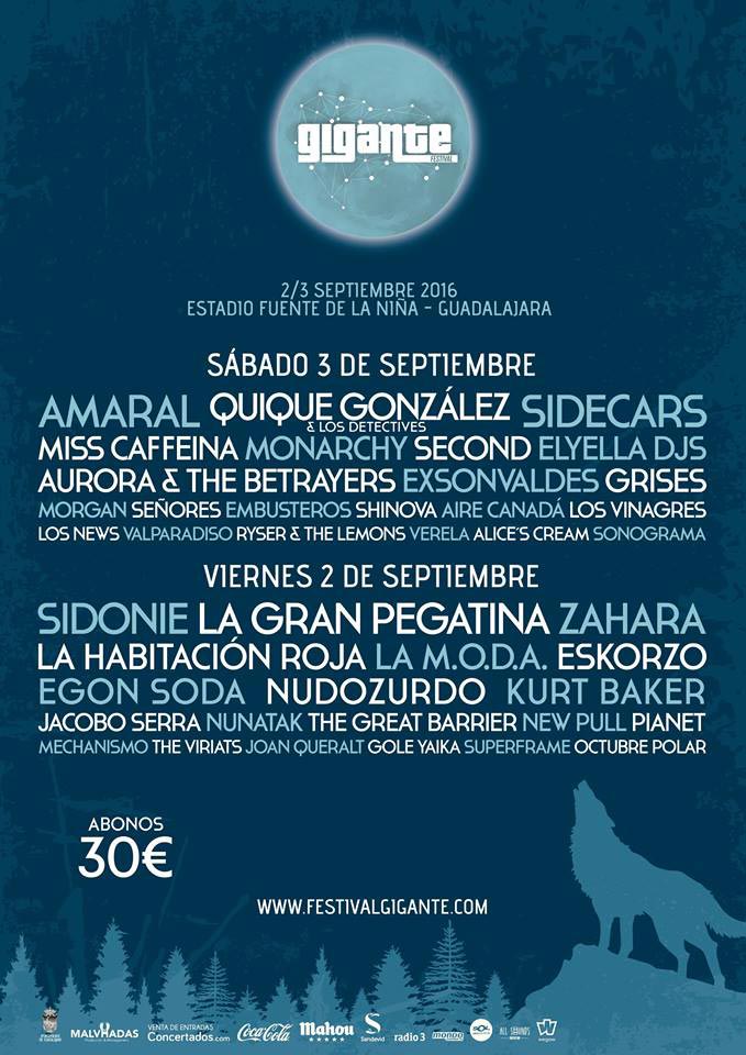 Festival Gigante Cartel por días edición 2016 / Sidonie por Supersubmarina