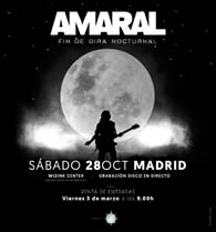 Amaral anuncia concierto fin de gira Nocturnal