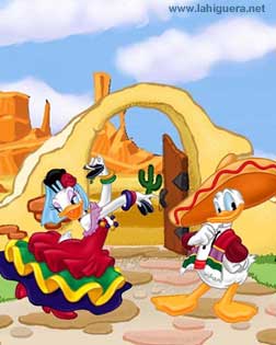 El pato Donald y su chica en el mundo latino