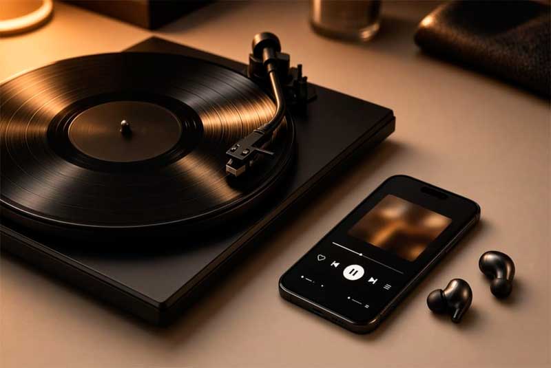 Tocadiscos y reproductor audiovisual