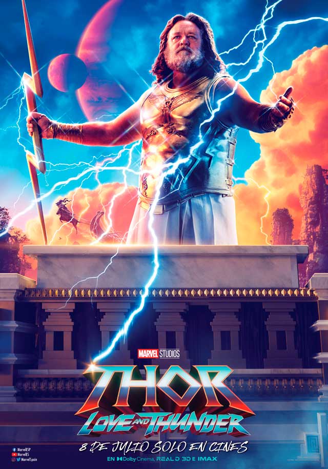 Thor: Love and thunder - cartel Russell Crowe es Zeus