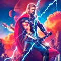 Thor: Love and thunder cartel reducido Chris Hemsworth es Thor