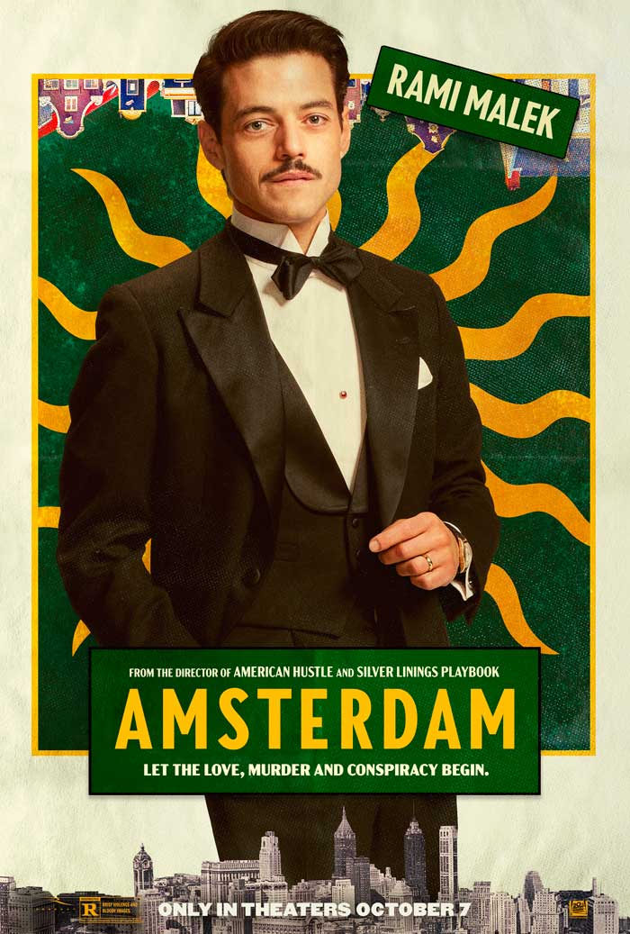 Ámsterdam - cartel Rami Malek