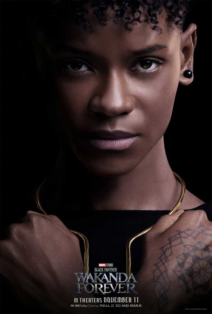 Black Panther: Wakanda forever - cartel Letitia Wright es Shuri