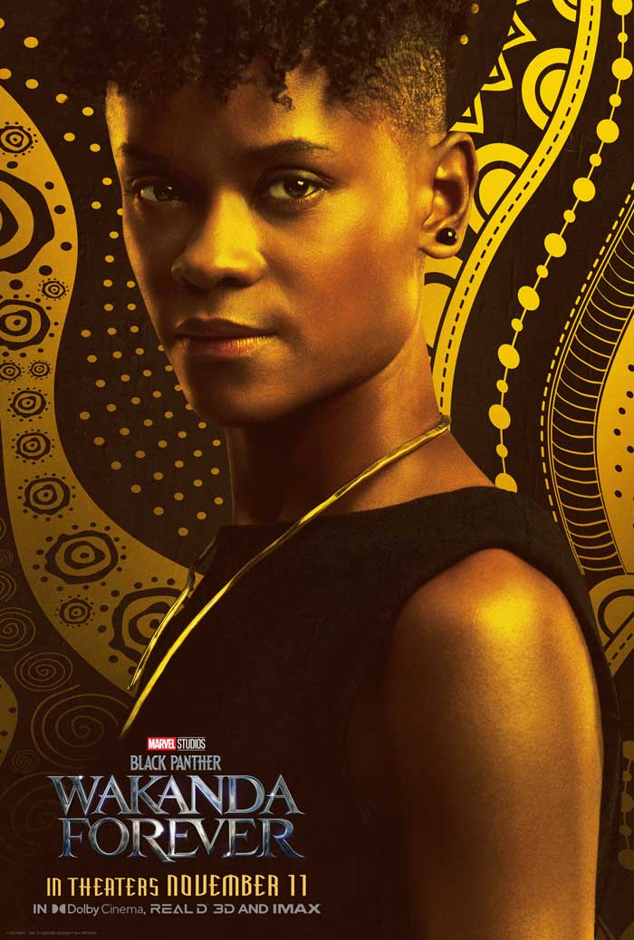 Black Panther: Wakanda forever - cartel Letitia Wright es Shuri