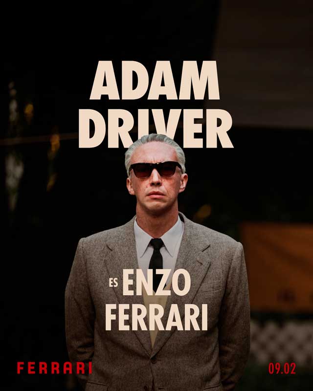 Ferrari - cartel Adam Driver es Enzo Ferrari
