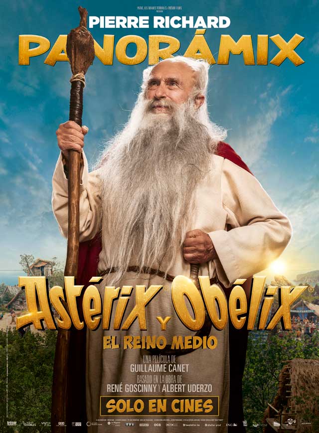 Astérix y Obélix y el reino medio - cartel Pierre Richard es Panorámix