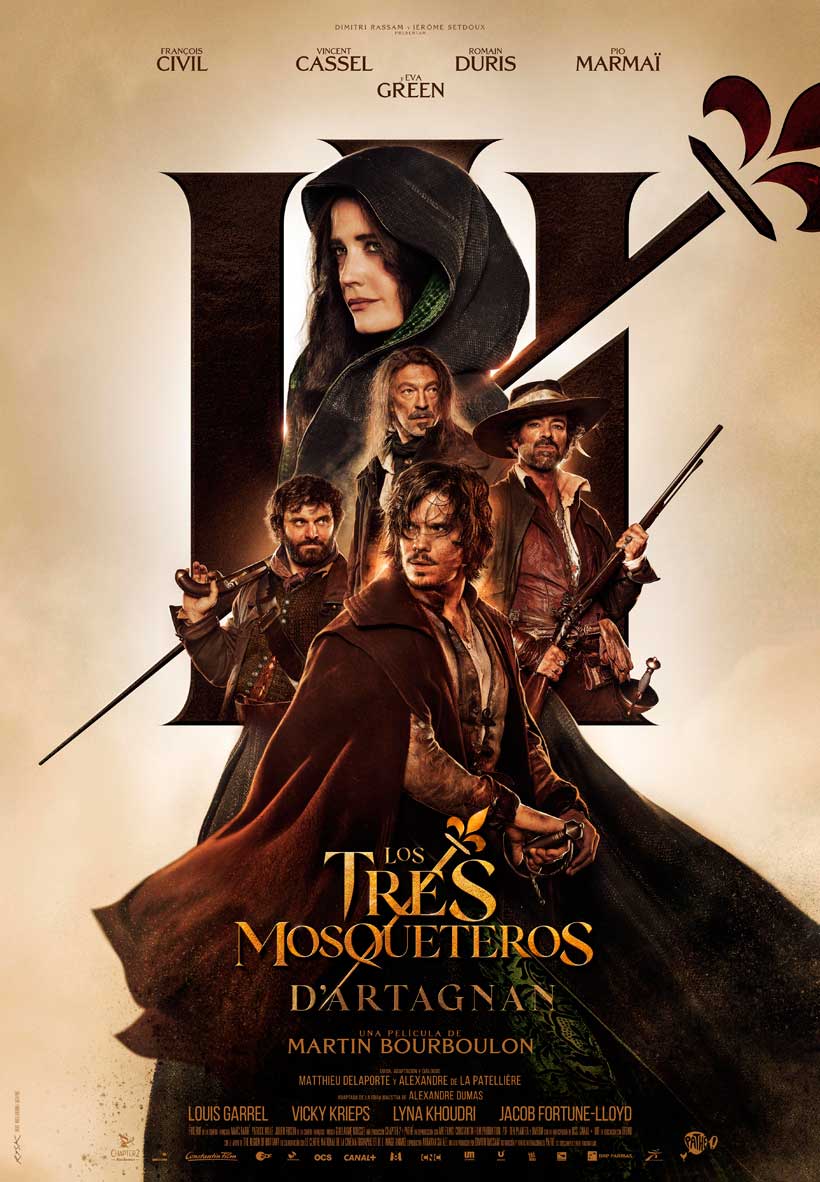 cartel de Los Tres Mosqueteros: D'Artagnan/películas que están en cartelera abril 2023