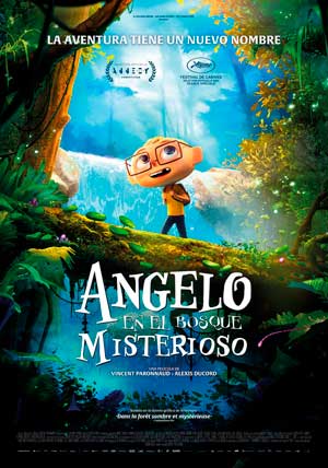Cartel de Angelo en el bosque misterioso
