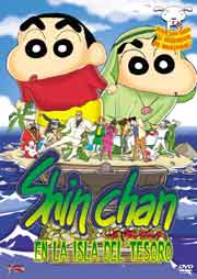 Cartel de Shin Chan en La Isla del Tesoro