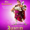 Justin y la espada del valor cartel reducido Sir Antoine