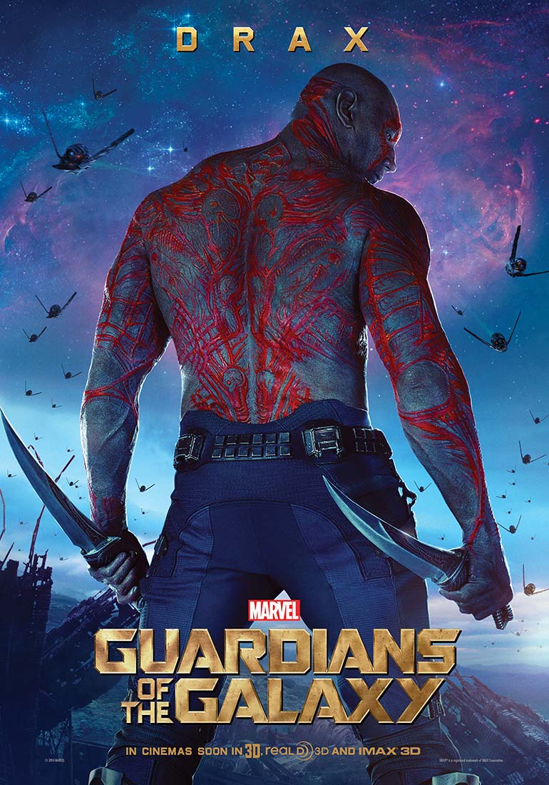 Guardianes de la galaxia - cartel Dave Bautista es Drax