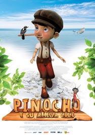 Cartel de Pinocho y su amiga Coco