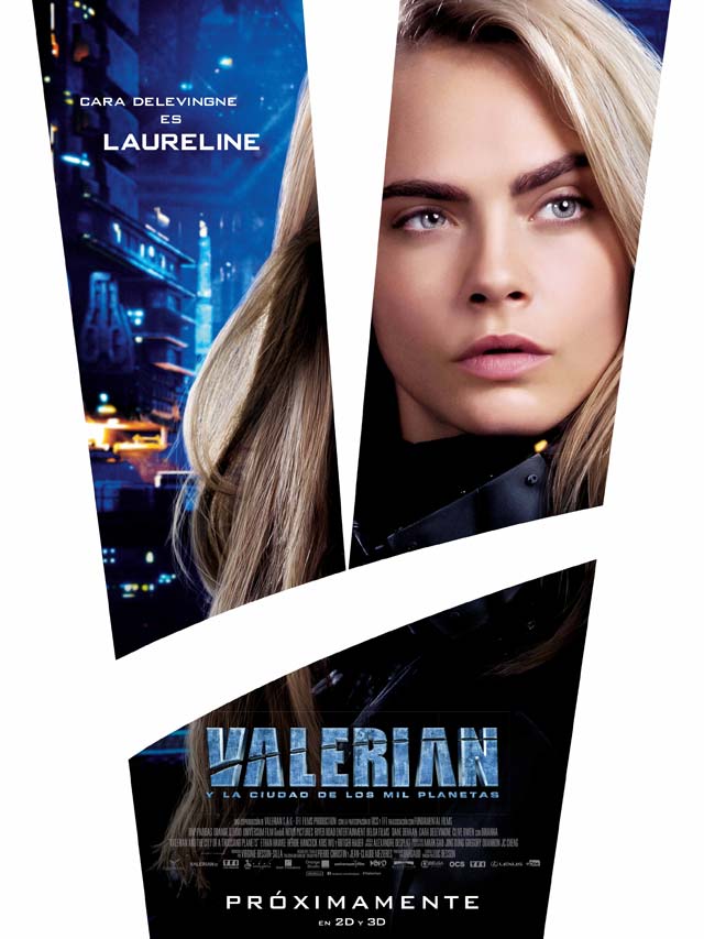 Valerian y la ciudad de los mil planetas - cartel Cara Delevingne es Laureline