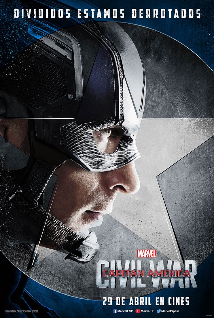 Capitán América: Civil war - cartel Chris Evans es Capitán América