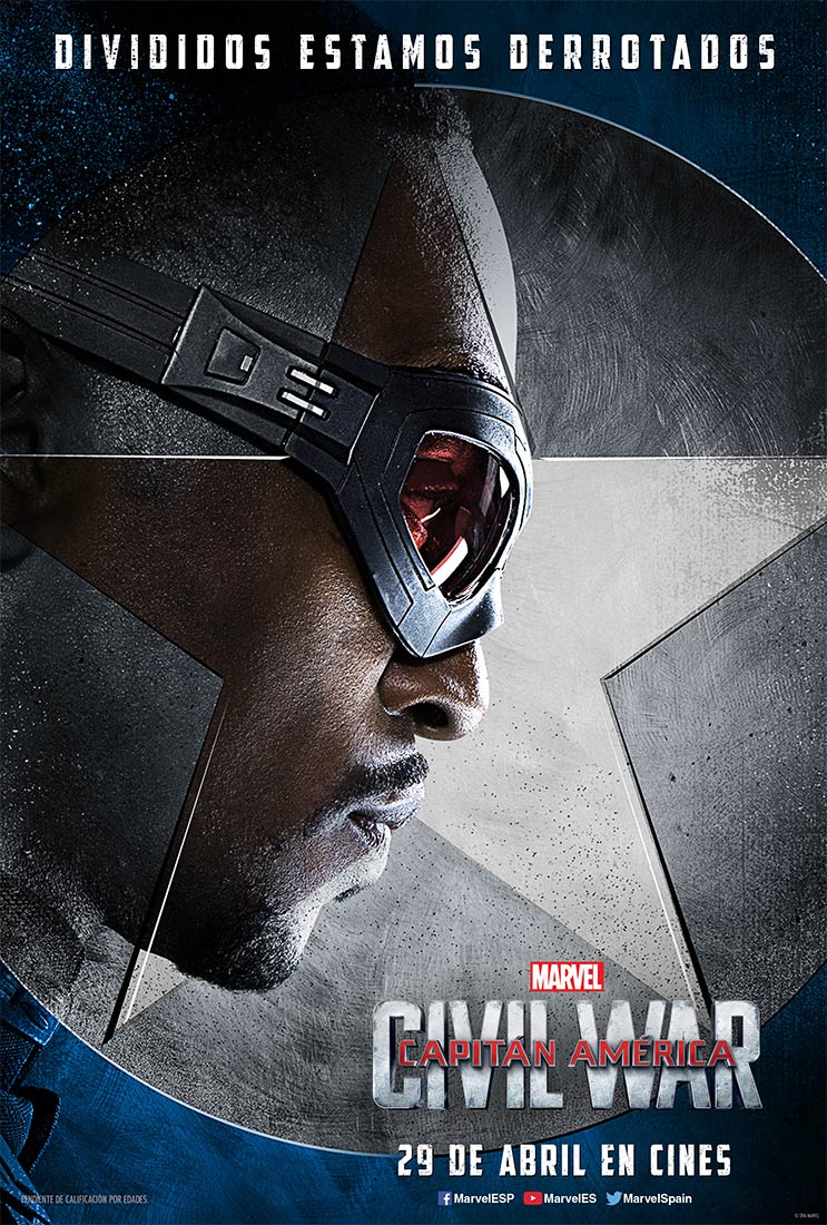 Capitán América: Civil war - cartel Anthony Mackie es Falcon