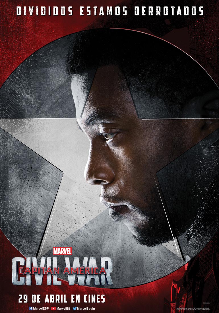 Capitán América: Civil war - cartel Chadwick Boseman es Black Panther