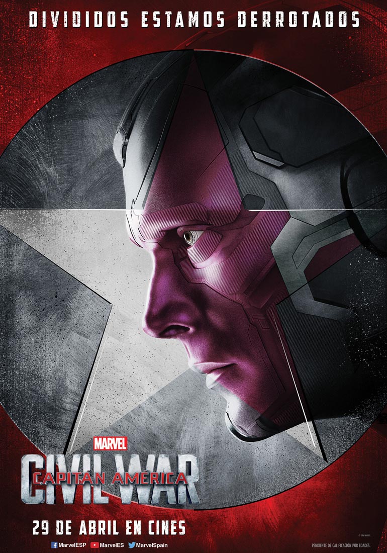 Capitán América: Civil war - cartel Paul Bettany es Vision
