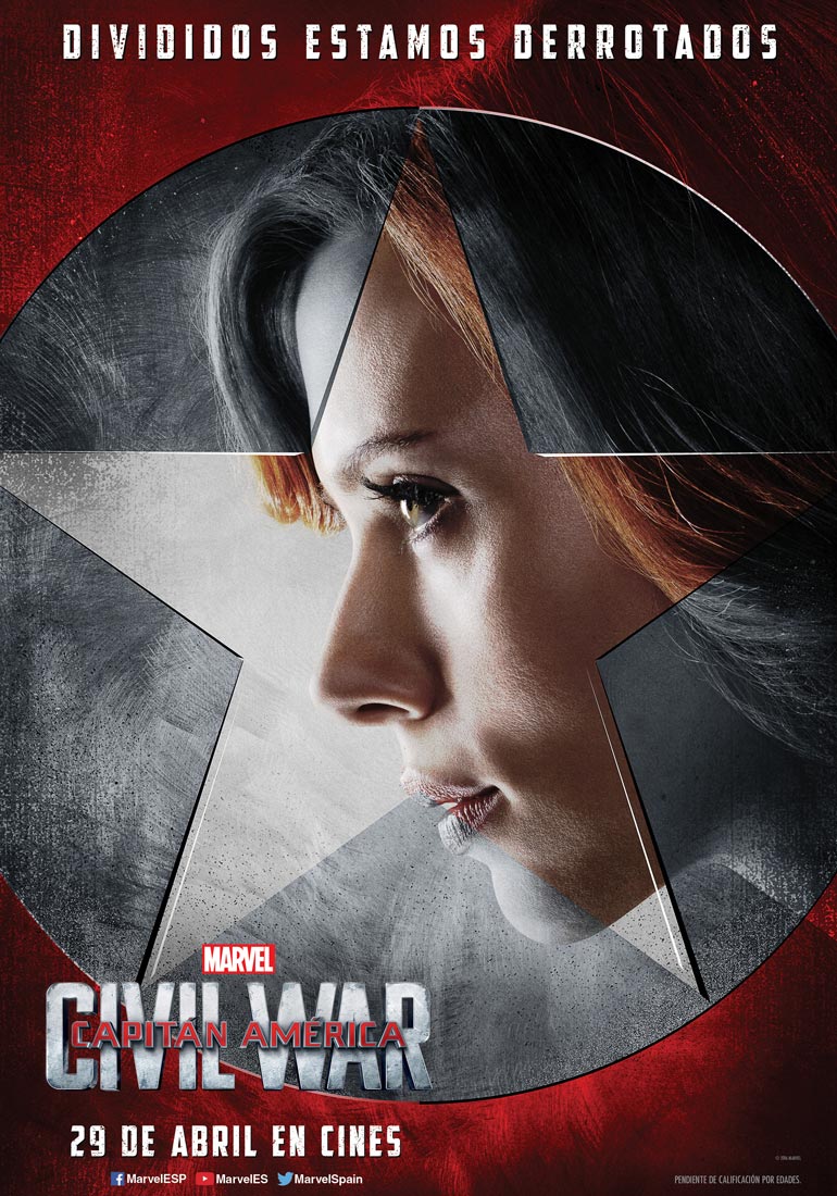Capitán América: Civil war - cartel Scarlett Johansson es Black Widow