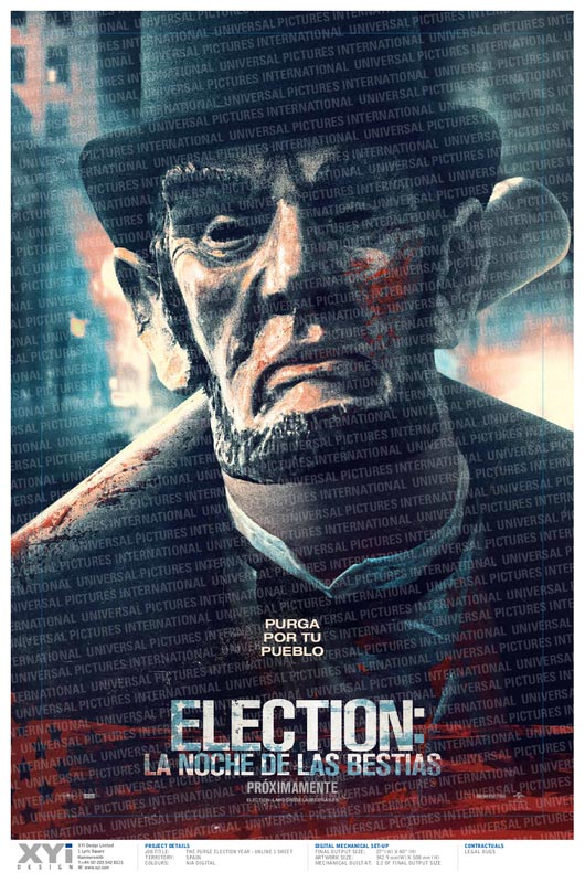Election: La noche de las bestias - cartel Purga por tu pueblo