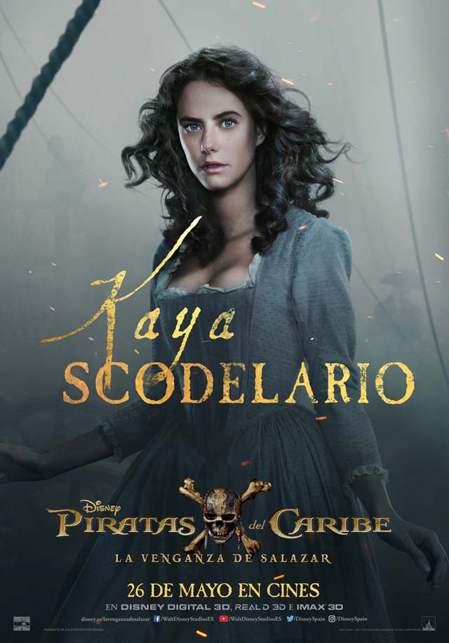 Piratas del Caribe: La venganza de Salazar - cartel Kaya Scodelario es Carina