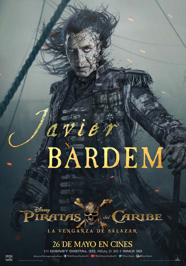 Piratas del Caribe: La venganza de Salazar - cartel Javier Bardem es Capitán Salazar