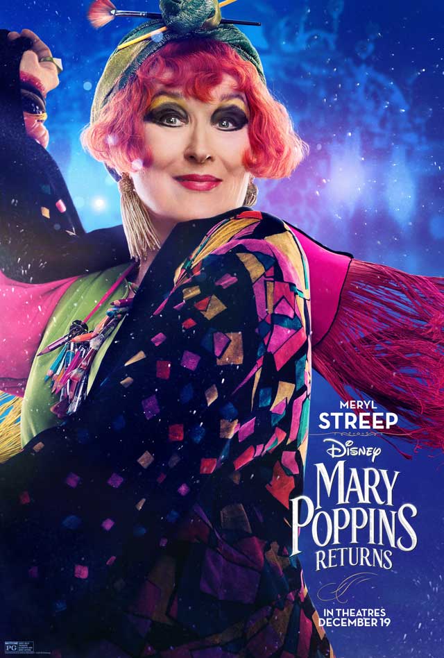 El regreso de Mary Poppins - cartel Meryl Streep es Topsy