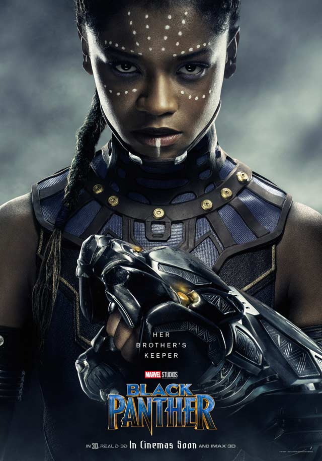 Black panther - cartel Letitia Wright es Shuri