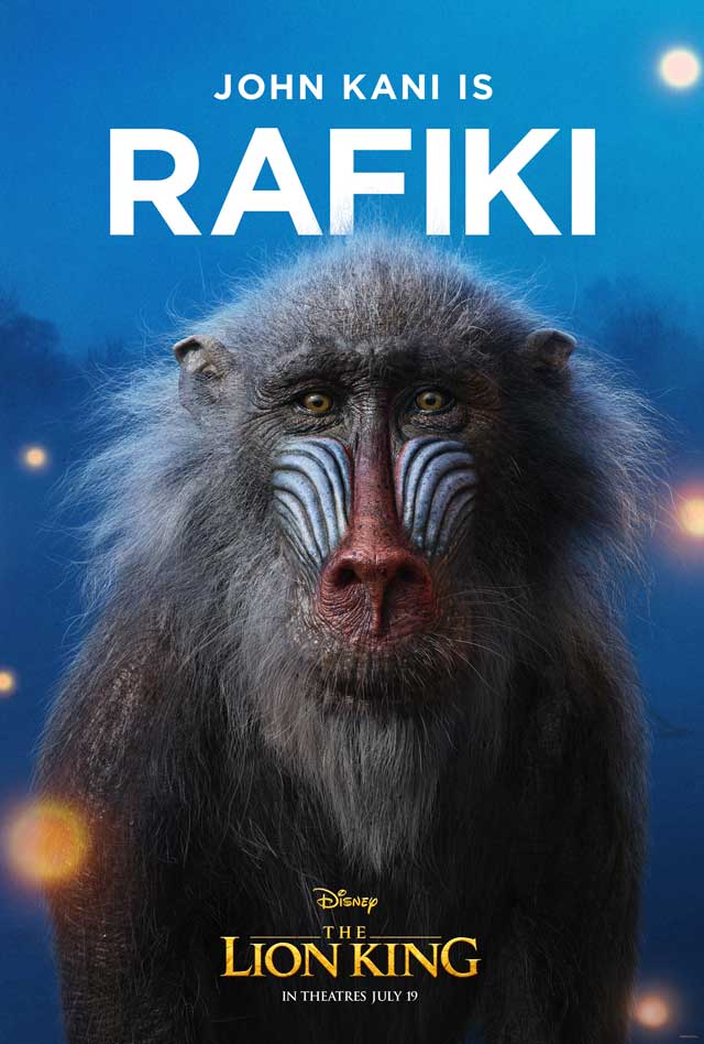 El rey león - cartel John Kani es Rafiki