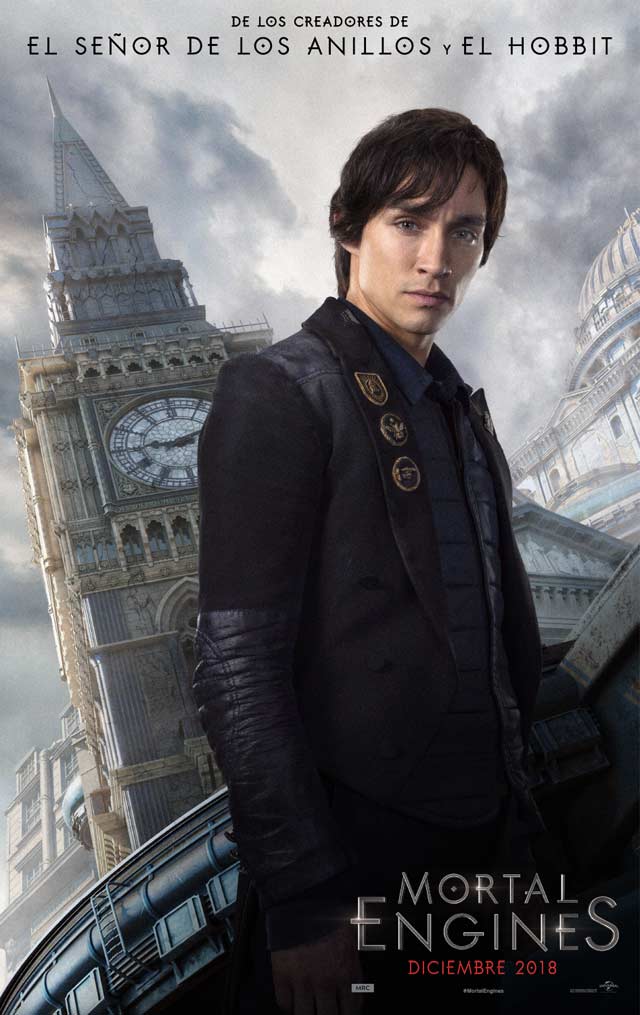Mortal engines - cartel Robert Sheehan es Tom Natsworthy