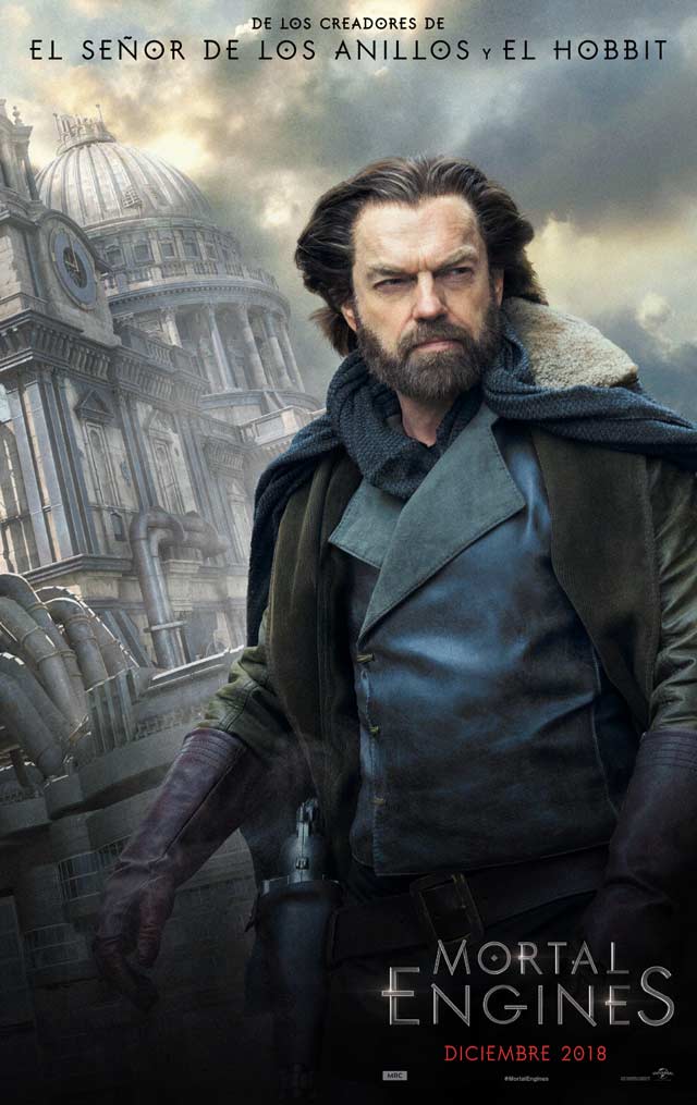Mortal engines - cartel Hugo Weaving es Thaddeus Valentine