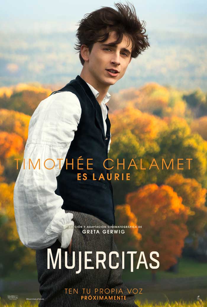 Mujercitas - cartel Timothée Chalamet es Laurie