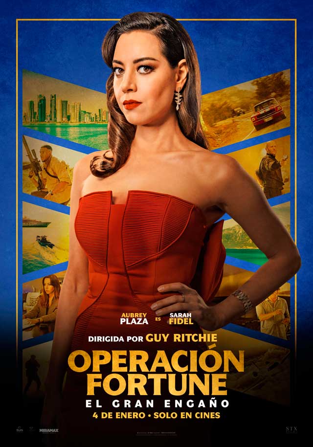 Operación Fortune: El gran engaño - cartel Aubrey Plaza es Sarah Fidel