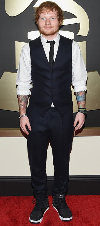Ed Sheeran Grammy Alfombra roja premios 2015