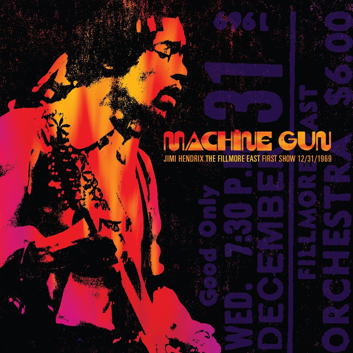 Jimi Hendrix: Machine Gun The Fillmore East First Show 12/31/1969, la  portada del disco