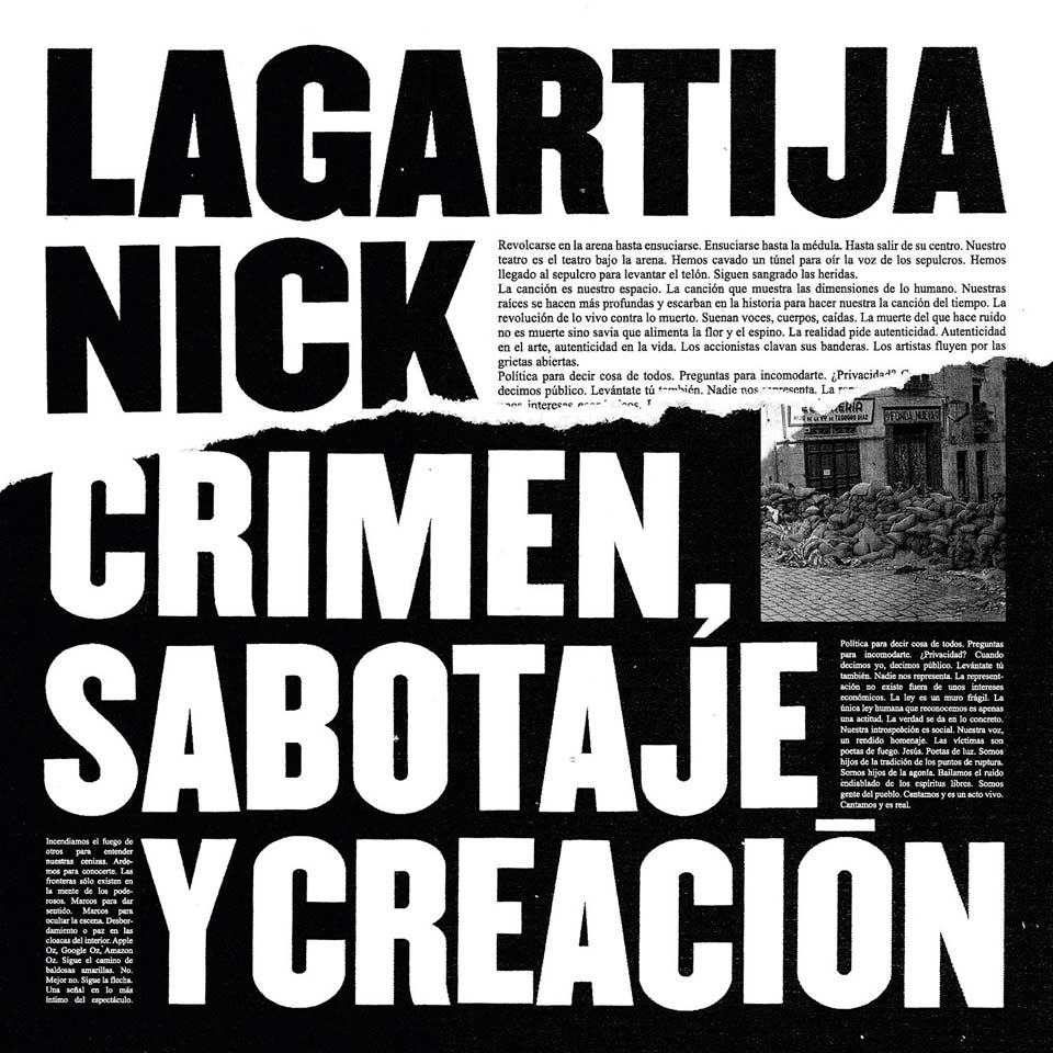 Lagartija Nick: Crimen, sabotaje y creación - portada