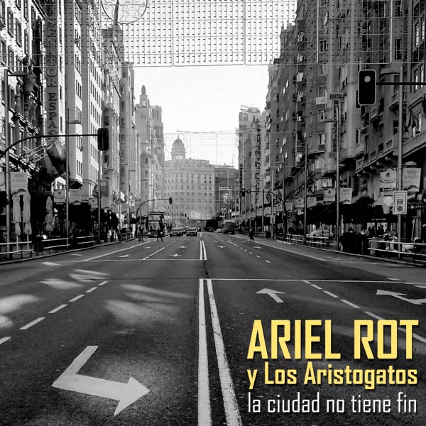 Rosendo con Ariel Rot, Miguel Ríos, Coque Malla, David Summers, Álvaro Urquijo, Juancho Sidecars y Txetxu Altube: La ciudad no tiene fin - portada