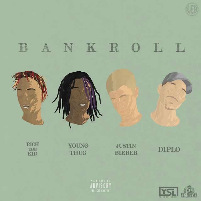 Justin Bieber con Diplo, Young Thug y Rich the Kid: Bankroll - portada