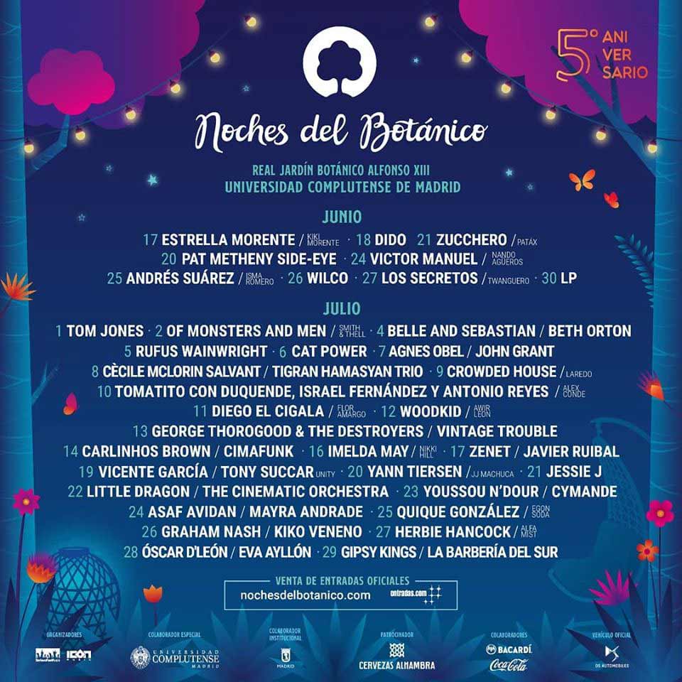 Cartel 5º aniversario de Noches del Botánico