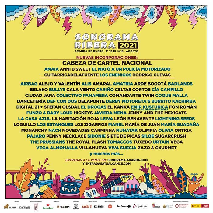 Sonorama Cartel edición 2021 a 16 de junio de 2020