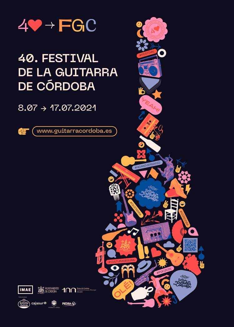Festival de la Guitarra de Córdoba Cartel edición 2021 - décimo aniversario