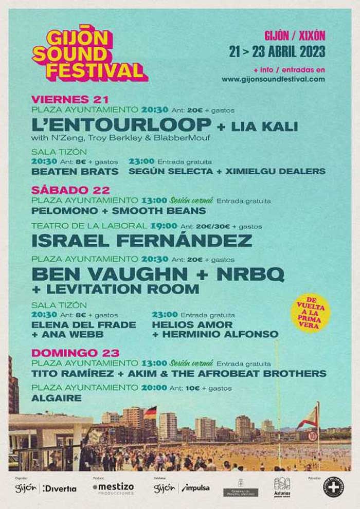 Gijón Sound Festival Cartel por días edición 2023