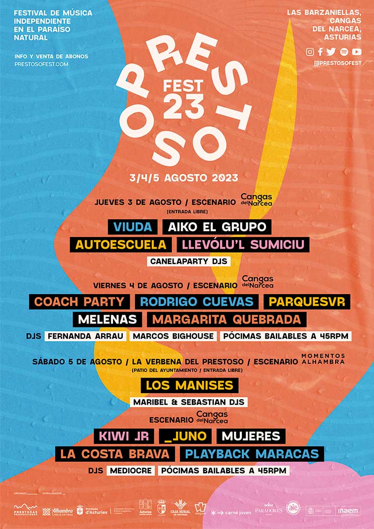 Prestoso Fest Cartel por días edición 2023