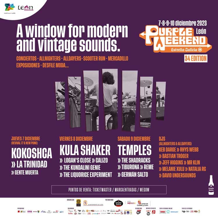 Purple Weekend Cartel por días edición 2023