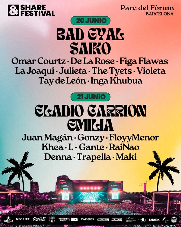 Share Festival Cartel por días edición 2025
