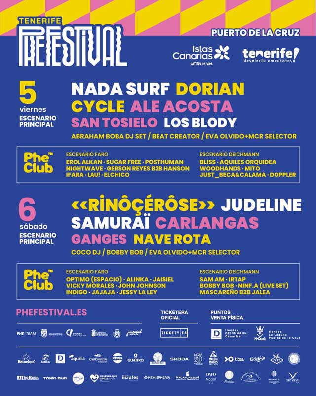 Phe Festival Cartel por días edición 2025