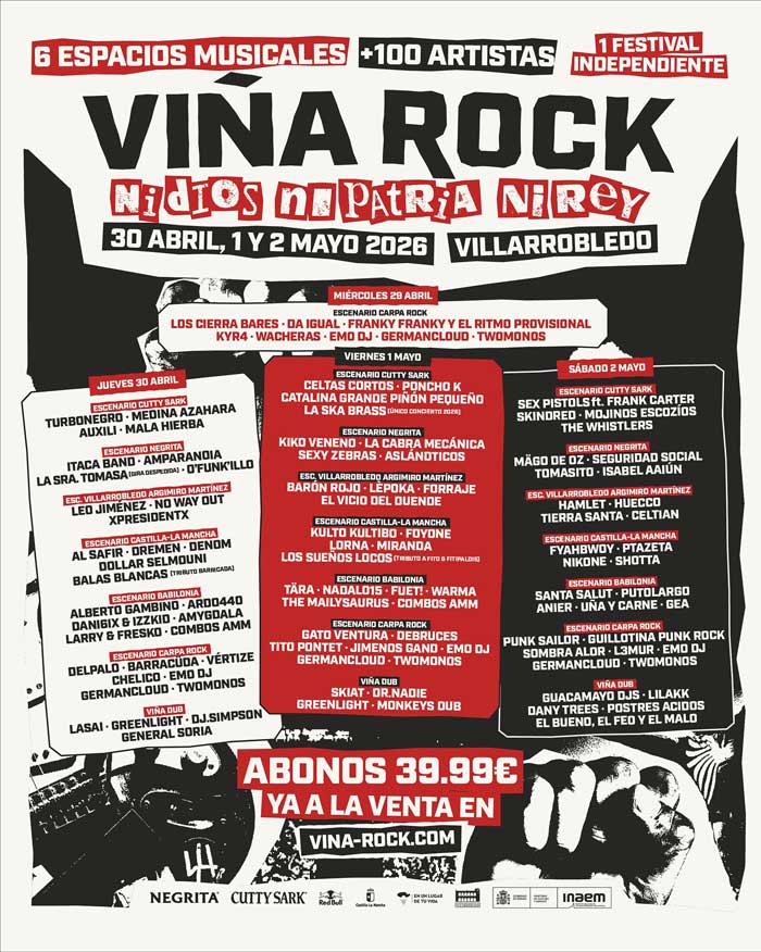 Viña Rock Cartel por días edición 2026